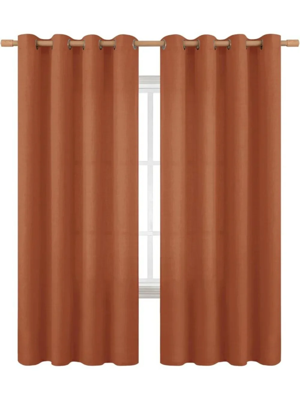 72-Inch Terracotta Linen Curtains - Thick Light Filtering Grommet Drapes, 2